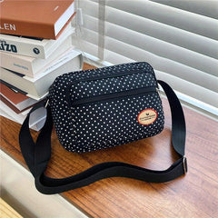 Polka Dot Crossbody Bag Nylon Shoulder Bag Women's Pockets Purse