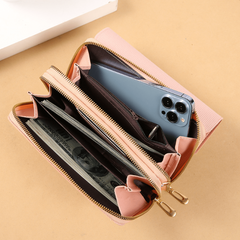 Metal Decor Crossbody Wallet Mini Zipper Flap Purse Women's PU Leather Phone Bag
