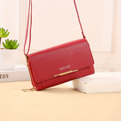 Metal Decor Crossbody Wallet Mini Zipper Flap Purse Women's PU Leather Phone Bag