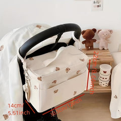 Canvas Baby Stroller Storage Bag Large Capacity Lightweight Mommy Bag