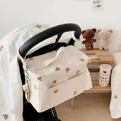 Canvas Baby Stroller Storage Bag Large Capacity Lightweight Mommy Bag