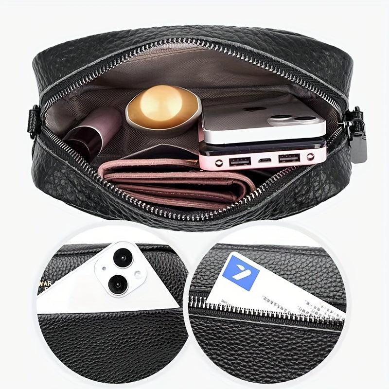 Minimalist Square Shoulder Bag with Geometric Pattern Strap