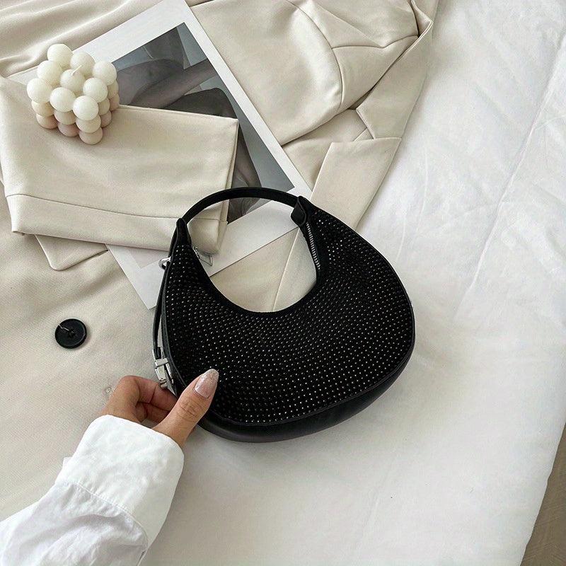 Rhinestone Hobo Bag Evening Handbag Glitter Underarm Purse