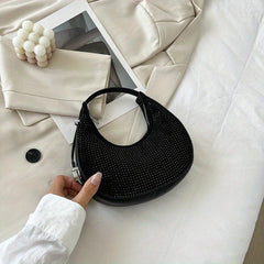 Rhinestone Hobo Bag Evening Handbag Glitter Underarm Purse