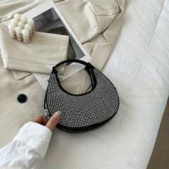 Rhinestone Hobo Bag Evening Handbag Glitter Underarm Purse