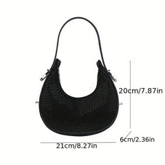 Rhinestone Hobo Bag Evening Handbag Glitter Underarm Purse