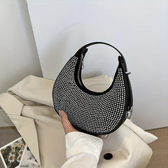 Rhinestone Hobo Bag Evening Handbag Glitter Underarm Purse