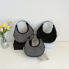 Rhinestone Hobo Bag Evening Handbag Glitter Underarm Purse
