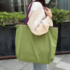 Foldable Reusable Grocery Bag Lightweight Drawstring Travel Shoulder Bag