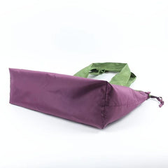 Foldable Reusable Grocery Bag Lightweight Drawstring Travel Shoulder Bag