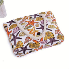 Ocean Style Canvas Beach Bag Conch Print Shoulder Handbag