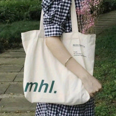 Canvas Shoulder Bag Top Handle Handbag Foldable Shopping Bag