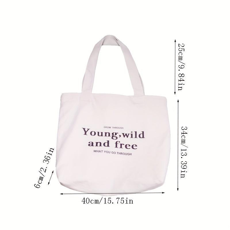 Canvas Shoulder Bag Top Handle Handbag Foldable Shopping Bag