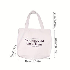 Canvas Shoulder Bag Top Handle Handbag Foldable Shopping Bag