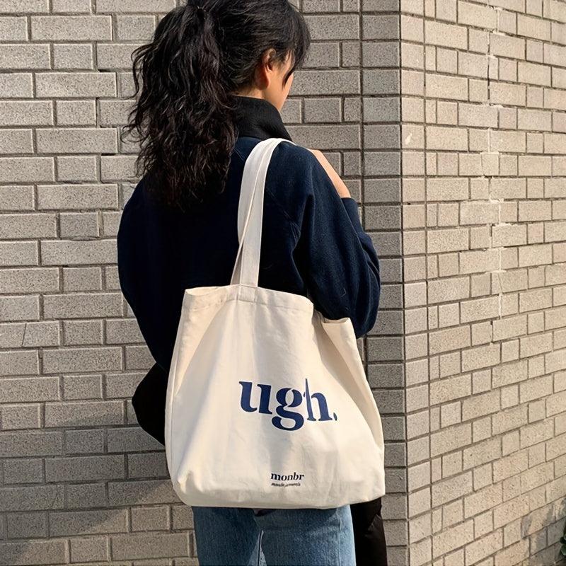Canvas Shoulder Bag Top Handle Handbag Foldable Shopping Bag