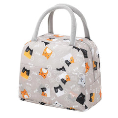 Pattern Zipper Satchel Bag Lightweight Lunch Insulated Bag For Work