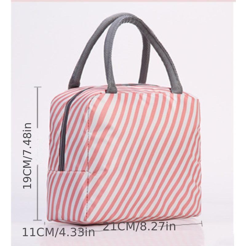 Pattern Zipper Satchel Bag Lightweight Lunch Insulated Bag For Work