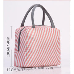 Pattern Zipper Satchel Bag Lightweight Lunch Insulated Bag For Work