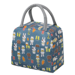 Pattern Zipper Satchel Bag Lightweight Lunch Insulated Bag For Work