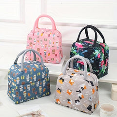 Pattern Zipper Satchel Bag Lightweight Lunch Insulated Bag For Work