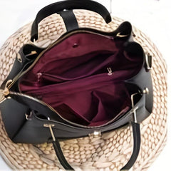Women's PU Leather Crossbody Bag with Pompom Ball