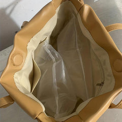 Ruched Square Shoulder Bag Drawstring Minimalist Storage Bag For Work