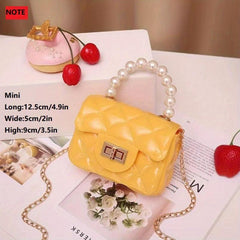 Mini Jelly Handbag With Faux Pearl Handle Coin Purse Chain Crossbody Bag