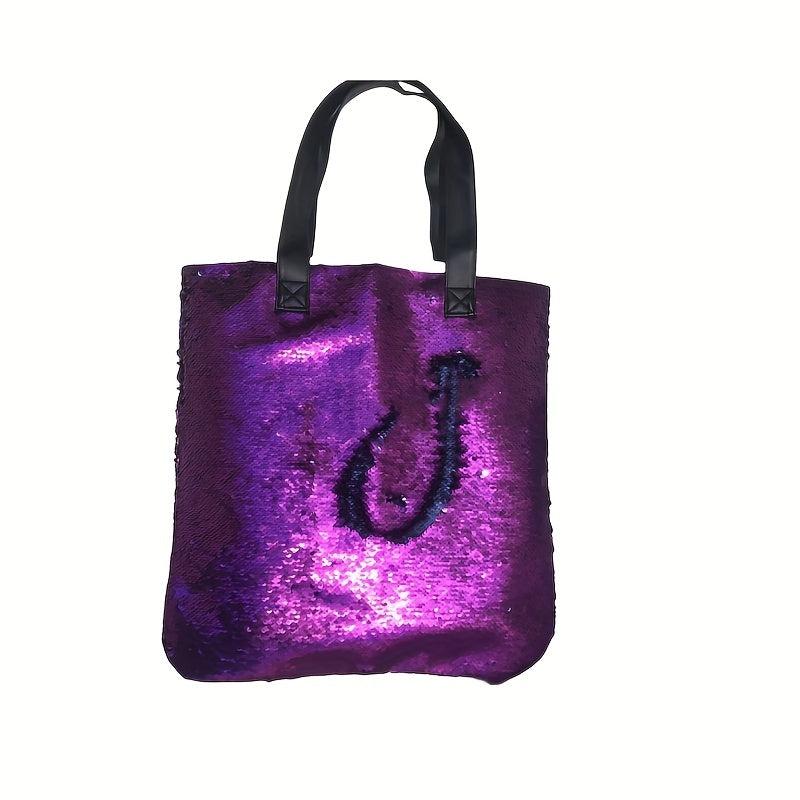 Mermaid Sequins Shoulder Bag Glitter Tote Bag Large Bling Travel Beach