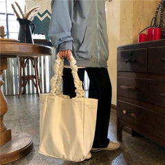 Vintage Ruched Tote Bag with Large Capacity for Women