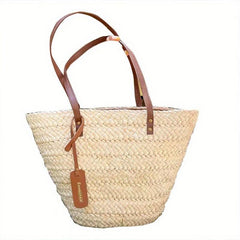 Straw Woven Basket Large Capacity Shoulder Bag Hobo Style
