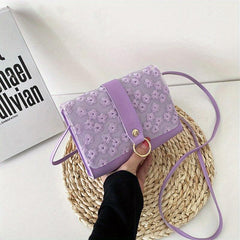 Floral Embroidered Crossbody Bag Stylish Handbag & Purse