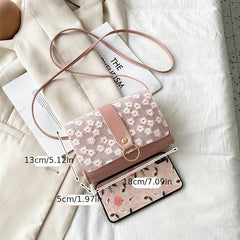 Floral Embroidered Crossbody Bag Stylish Handbag & Purse