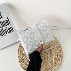 Floral Embroidered Crossbody Bag Stylish Handbag & Purse