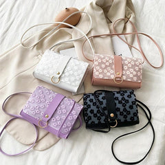 Floral Embroidered Crossbody Bag Stylish Handbag & Purse