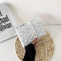 Floral Embroidered Crossbody Bag Stylish Handbag & Purse