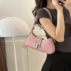 Stylish Pink PU Shoulder Bag for Women