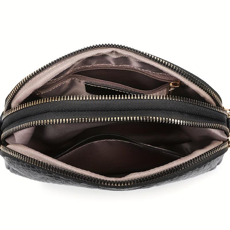 Snakeskin Crossbody Bag Clutch Phone Purse Zipper Shoulder Bag