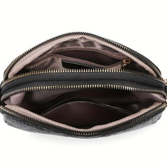 Snakeskin Crossbody Bag Clutch Phone Purse Zipper Shoulder Bag