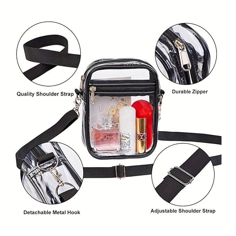 Clear PVC Crossbody Bag Waterproof Shoulder Bag Travel Beach Concert