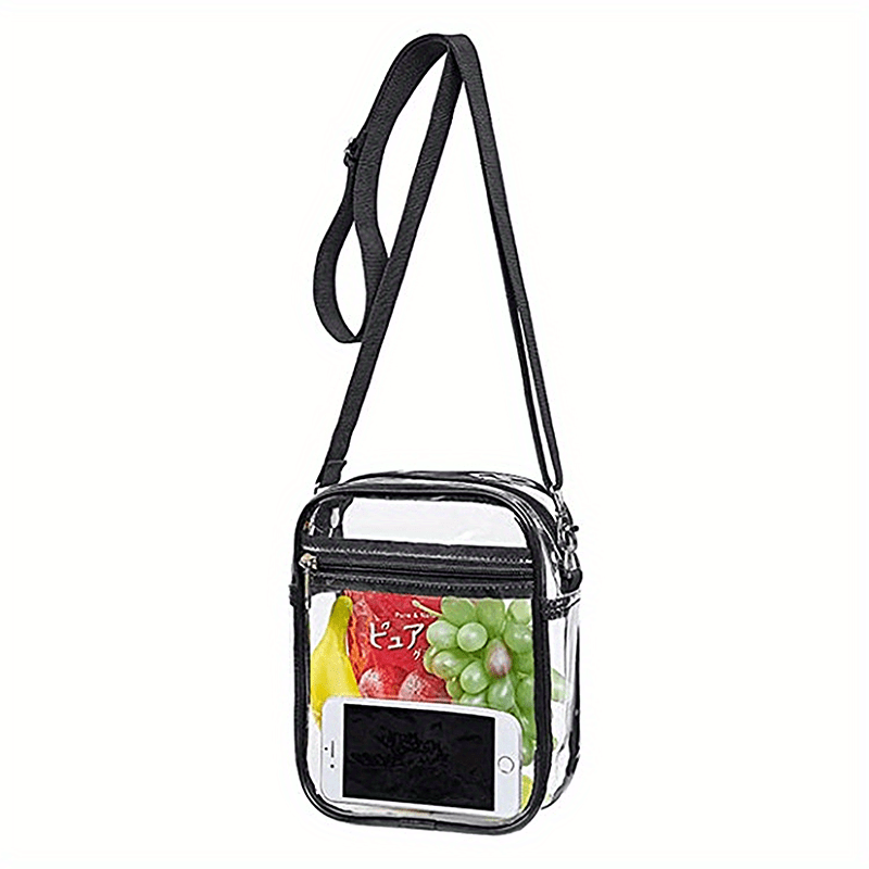 Clear PVC Crossbody Bag Waterproof Shoulder Bag Travel Beach Concert