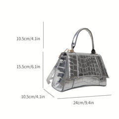 Crocodile Embossed Crossbody Bag for Women