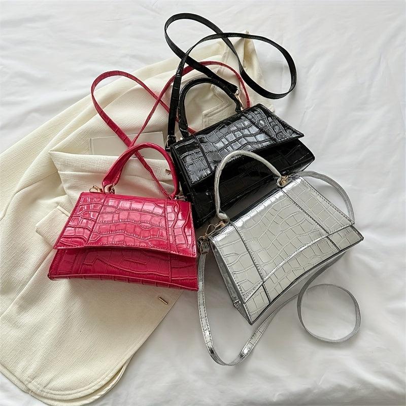 Crocodile Embossed Crossbody Bag for Women