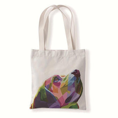 Colorful Animal Painting Tote Bag Art Dog And Cat Print Shoulder Bag