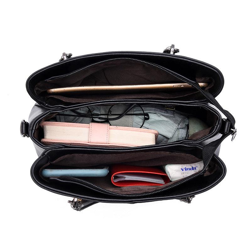 Embossed Pendant Decor PU Leather Shoulder Bag