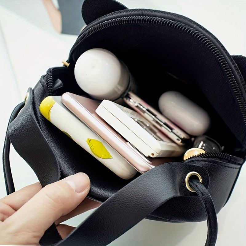 Stylish Cat Round Shoulder Bag Crossbody Purse for Shopping