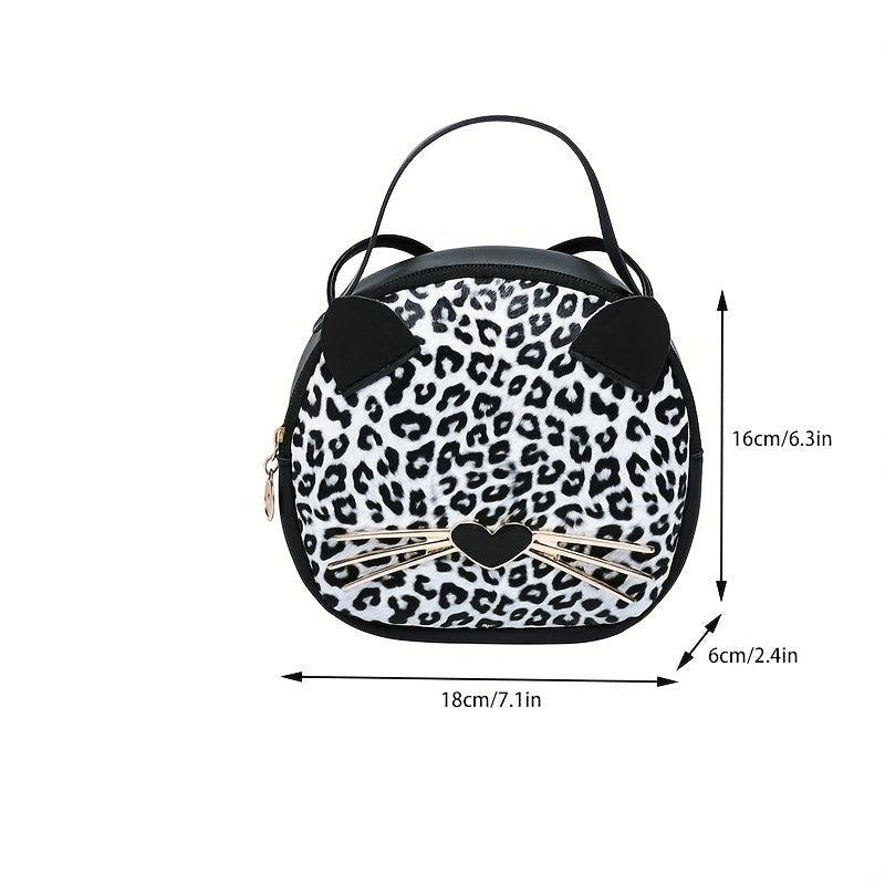 Stylish Cat Round Shoulder Bag Crossbody Purse for Shopping
