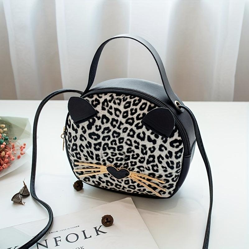 Stylish Cat Round Shoulder Bag Crossbody Purse for Shopping