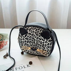 Stylish Cat Round Shoulder Bag Crossbody Purse for Shopping