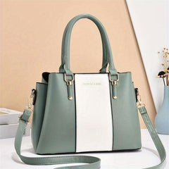 Colorblock Crossbody Bag Top Handle Satchel All Match Handbag