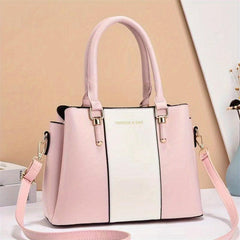 Colorblock Crossbody Bag Top Handle Satchel All Match Handbag